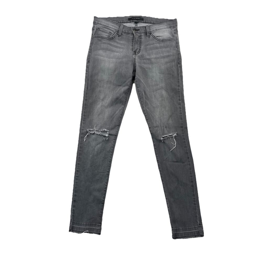 Flying Monkey Women Size 28 Skinny Jeans Distressed Fray Hems Gray 28" In 63-30 - Picture 2 of 9